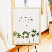 Minimalistische Tropical Palm Tree Baby Dusche Emp Poster