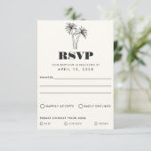 Minimalistische Tropics Wedding RSVP Card (Stehend Vorderseite)