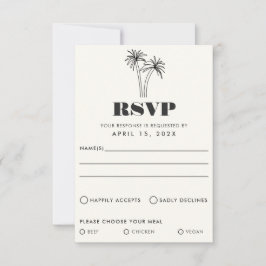 Minimalistische Tropics Wedding RSVP Card Karte