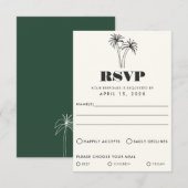 Minimalistische Tropics Wedding RSVP Card Karte (Vorne/Hinten)