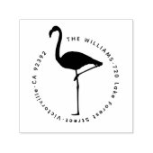Minimalistische tropische Flamingo-Rücksendeadress Permastempel (Design)