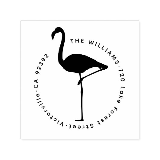Minimalistische tropische Flamingo-Rücksendeadress Permastempel (Design)