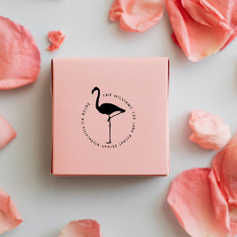 Minimalistische tropische Flamingo-Rücksendeadress Permastempel