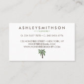 Minimalistische tropische Palme Visitenkarte (Rückseite)