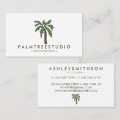 Minimalistische tropische Palme Visitenkarte (Vorne/Hinten)