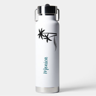 Minimalistische tropische Palmenstrand Trinkflasche