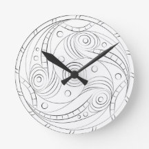 Minimalistische Trypillian-Spiralrosette rund