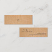 Minimalistische TTYS-Imitate Leinen Mini-Visitenka Mini Visitenkarte (Vorne/Hinten)