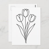 Minimalistische Tulip Spring Blume Kunst Postkarte (Vorne/Hinten)