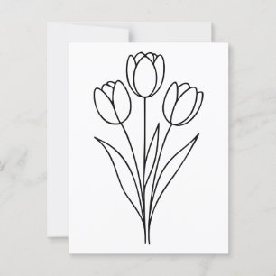 Minimalistische Tulip Spring Blume Kunst Postkarte