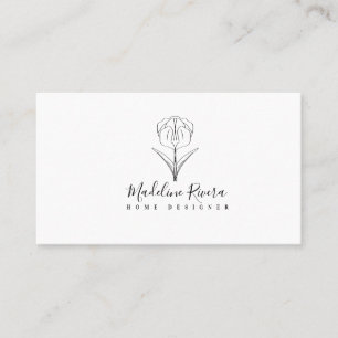 Minimalistische Tulpen-Designer-Visitenkarte Visitenkarte