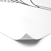 Minimalistische Tulpenliniendrawing Poster (Ecke)
