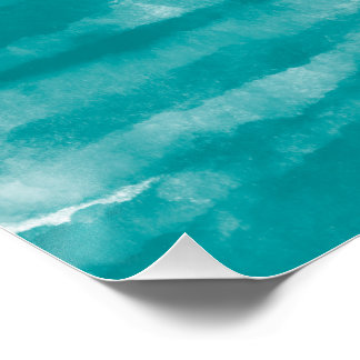 Minimalistische Türkis-Wasserfarben-Textur Poster