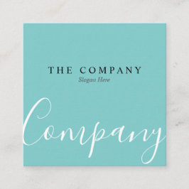 Minimalistische Türkistypo-Quadrat-Geschäfts-Karte Quadratische Visitenkarte