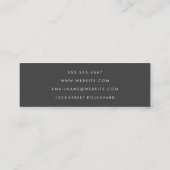 Minimalistische Turqoise mit kursivem Text Mini Visitenkarte (Rückseite)