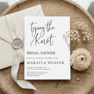 Minimalistische 'Tying the Knot' Brautparty-Einlad Einladung