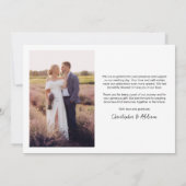 Minimalistische Typografie 2 Foto Hochzeit Dankeskarte (Rückseite)