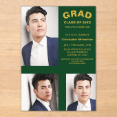 Minimalistische Typografie 3 Foto Abschluss Acryleinladungen (Vorderseite)