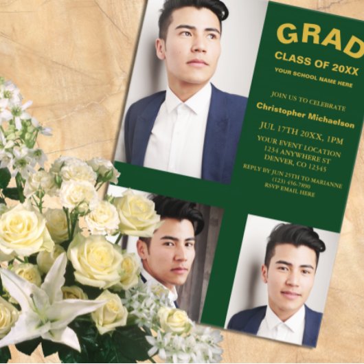 Minimalistische Typografie 3 Foto Abschluss Acryleinladungen