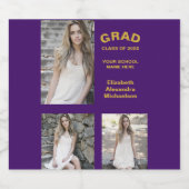 Minimalistische Typografie 3 Foto Abschluss Bierflaschenetikett (Einzelnes Label)