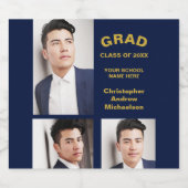 Minimalistische Typografie 3 Foto Abschluss Bierflaschenetikett (Einzelnes Label)