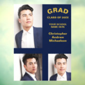 Minimalistische Typografie 3 Foto Abschluss Fensteraufkleber (Blatt 3)