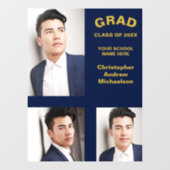 Minimalistische Typografie 3 Foto Abschluss Fensteraufkleber (Blatt)