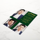 Minimalistische Typografie 3 Foto Abschluss Folieneinladung (Gedreht)