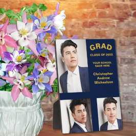 Minimalistische Typografie 3 Foto Abschluss Fotoplatte