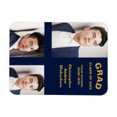 Minimalistische Typografie 3 Foto Abschluss Magnet (Horizontal)