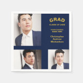 Minimalistische Typografie 3 Foto Abschluss Serviette (Vorderseite)