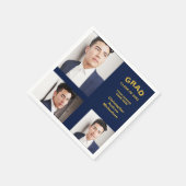 Minimalistische Typografie 3 Foto Abschluss Serviette (Ecke)