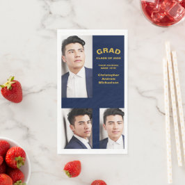 Minimalistische Typografie 3 Foto Abschluss Serviette