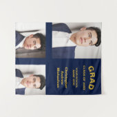 Minimalistische Typografie 3 Foto Abschluss Wandteppich (Vorderseite (Horizontal))