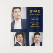 Minimalistische Typografie 3 Foto Abschluss Wandteppich (Vorderseite)