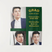 Minimalistische Typografie 3 Foto Abschluss Wandteppich (Vorderseite)