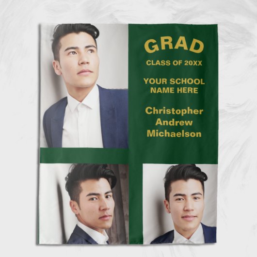 Minimalistische Typografie 3 Foto Abschluss Wandteppich