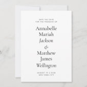 Minimalistische Typografie Big Names QR Code Hochz Save The Date (Vorderseite)