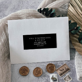 Minimalistische Typografie | Black Guest Address L Aufkleber