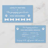 Minimalistische Typografie Blue Hunde Grooming Loy Visitenkarte (Vorne/Hinten)
