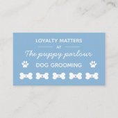 Minimalistische Typografie Blue Hunde Grooming Loy Visitenkarte (Vorderseite)