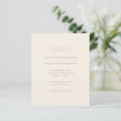 Minimalistische Typografie Blush & Cream Wedding (Stehend Vorderseite)