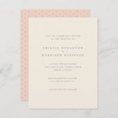 Minimalistische Typografie Blush & Cream Wedding Einladungspostkarte (Vorne/Hinten)