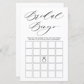 Minimalistische Typografie Brautparty Bingo Game (Vorne/Hinten)