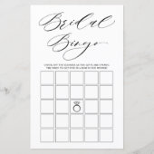 Minimalistische Typografie Brautparty Bingo Game (Vorderseite)