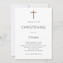 Minimalistische Typografie Cross Christening