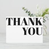 Minimalistische Typografie Dankeskarte (Stehend Vorderseite)