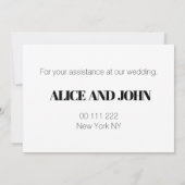 Minimalistische Typografie Dankeskarte (Rückseite)