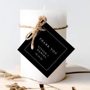 Minimalistische Typografie Dark Black Danke Geschenkanhänger