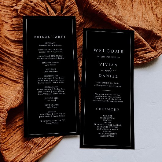 Minimalistische Typografie | Dark Black Wedding Pr Programm